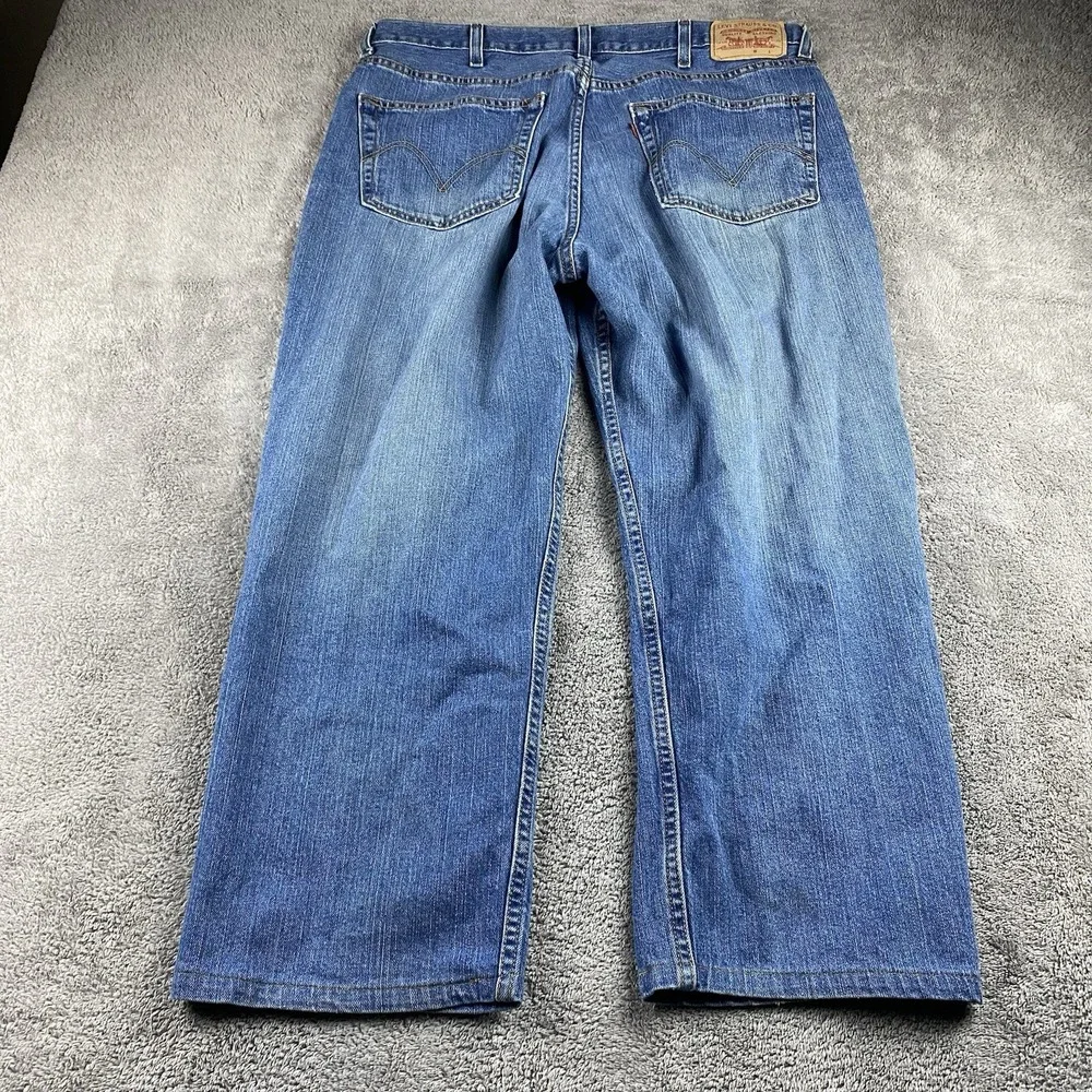 Levis Relaxed Straight Fit Jeans‎ Mens 36x25 Blue Medium Mid Rise